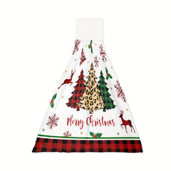 Christmas Tree Pattern Fingertip Towel Hanging Towel Farmhouse Decor