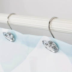 12pcs Heart Shaped Acrylic Shower Curtain Hooks