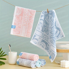 Leaf Pattern Washcloth & Hand Towel Set Soft & Quick Drying Towels