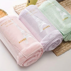 Iron Tower Embroidered Bath Towel - Solid & Skin-friendly - Highly Absorbent