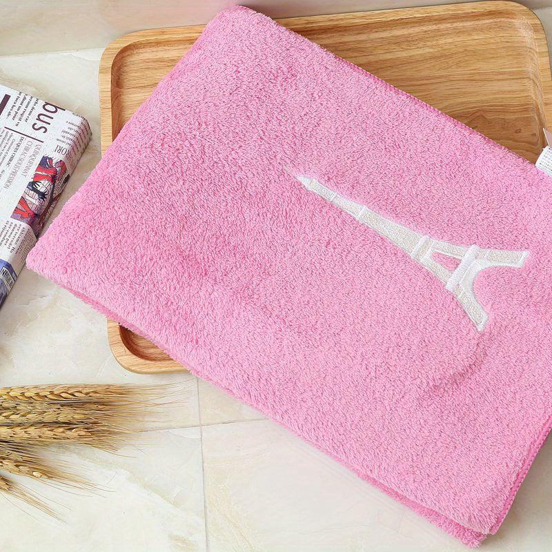 Iron Tower Embroidered Bath Towel - Solid & Skin-friendly - Highly Absorbent
