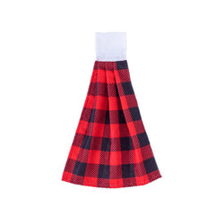 Christmas Plaid Fingertip Towel Soft Absorbent Dish Towel Seasonal Decoration