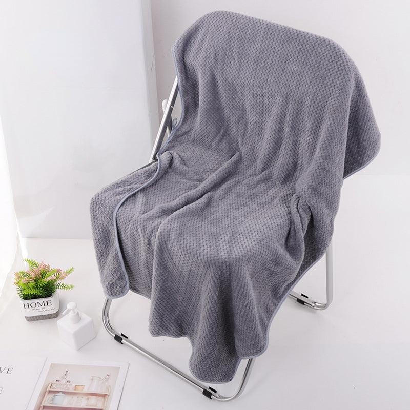 Soft Coral Fleece Bath Towel Absorbent Solid Bathroom Towel