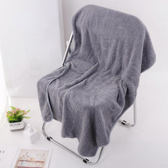 Soft Coral Fleece Bath Towel Absorbent Solid Bathroom Towel