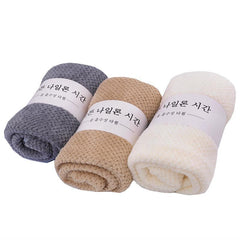 Soft Coral Fleece Bath Towel Absorbent Solid Bathroom Towel