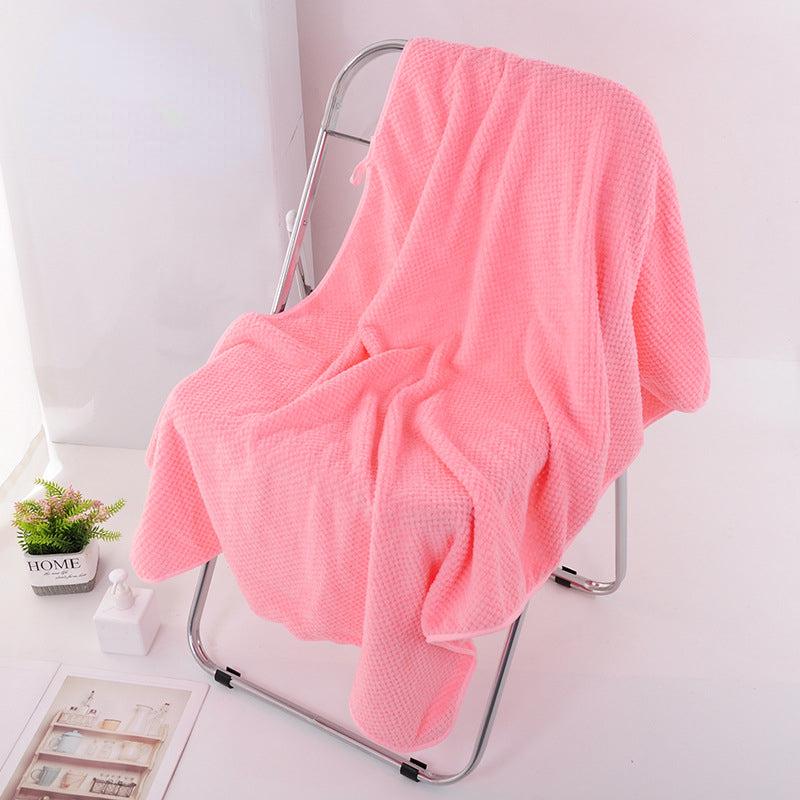 Soft Coral Fleece Bath Towel Absorbent Solid Bathroom Towel