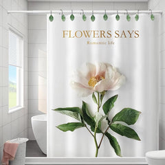 12pcs Leaf Shower Curtain Hook Metal Bathroom Decorative Hook