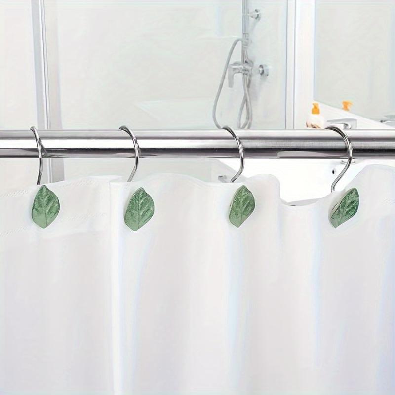 12pcs Leaf Shower Curtain Hook Metal Bathroom Decorative Hook