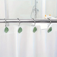 12pcs Leaf Shower Curtain Hook Metal Bathroom Decorative Hook