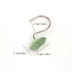 12pcs Leaf Shower Curtain Hook Metal Bathroom Decorative Hook