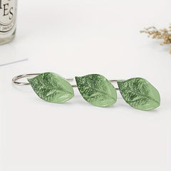 12pcs Leaf Shower Curtain Hook Metal Bathroom Decorative Hook