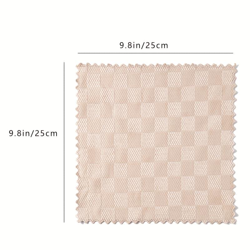 10pcs Plaid Cleaning Cloth Square Cleaning Rag Strong Water Absorption