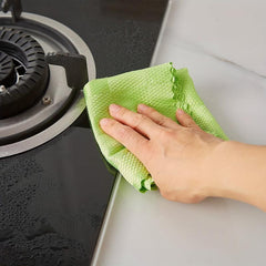 10pcs Plaid Cleaning Cloth Square Cleaning Rag Strong Water Absorption