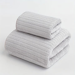 Coral Fleece Towel Set Quick Drying Absorbent Towels 1 Bath & 1 Hand Towel