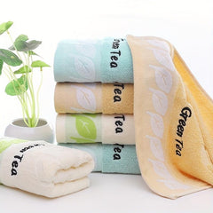 3pcs Leaf Pattern Hand Towel Soft Coral Fleece Towel for Bathroom
