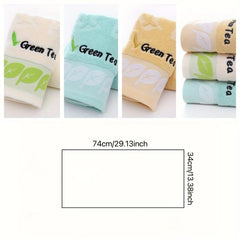 3pcs Leaf Pattern Hand Towel Soft Coral Fleece Towel for Bathroom