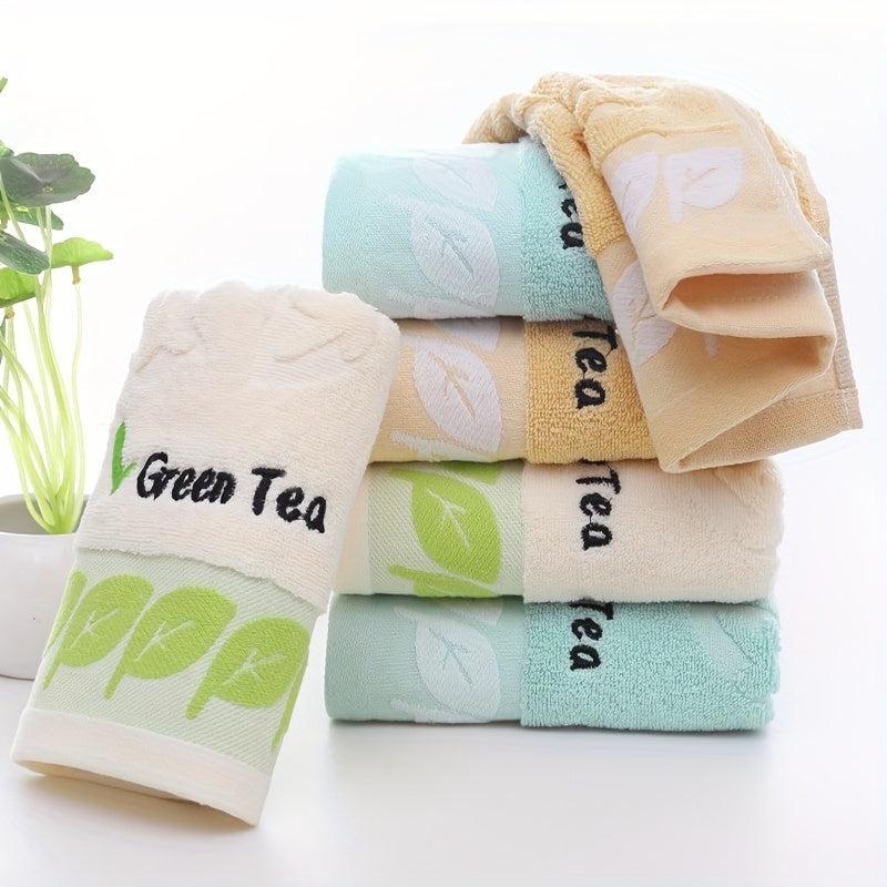 3pcs Leaf Pattern Hand Towel Soft Coral Fleece Towel for Bathroom