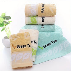 3pcs Leaf Pattern Hand Towel Soft Coral Fleece Towel for Bathroom