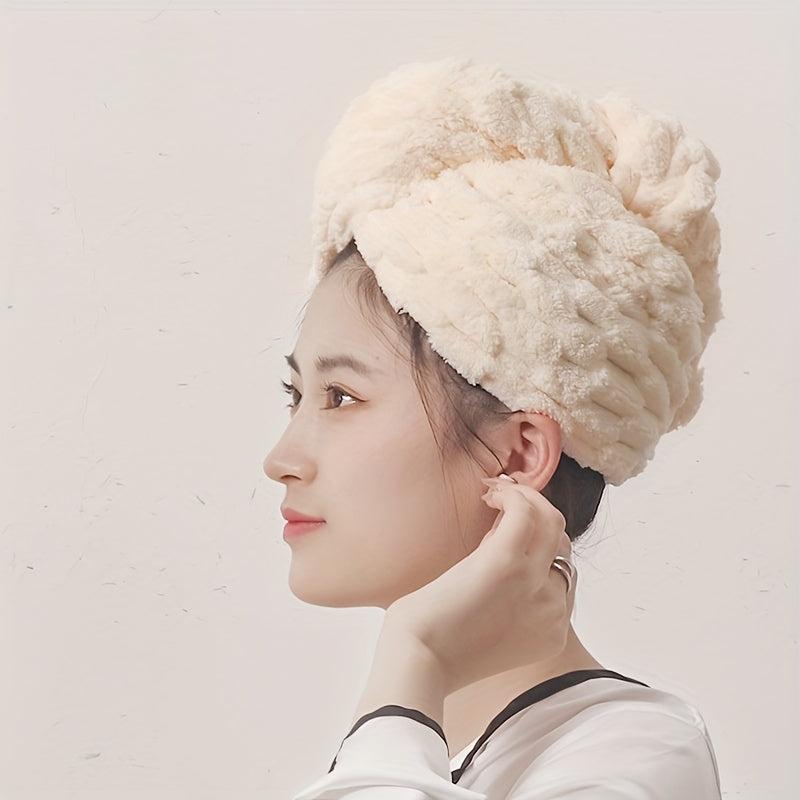 Coral Fleece Hair Towel Soft & Absorbent Hair Drying Cap