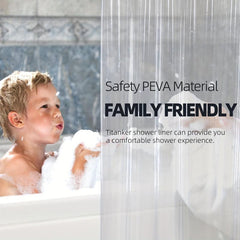 Waterproof PEVA Shower Curtain Liner with 12 Grommets