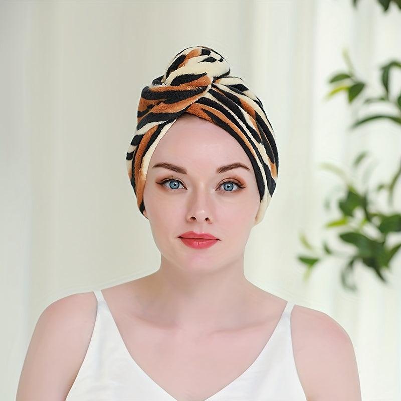 Animal Printed Hair Towel Soft Hair Drying Cap Lightweight Hair Wrap Towel