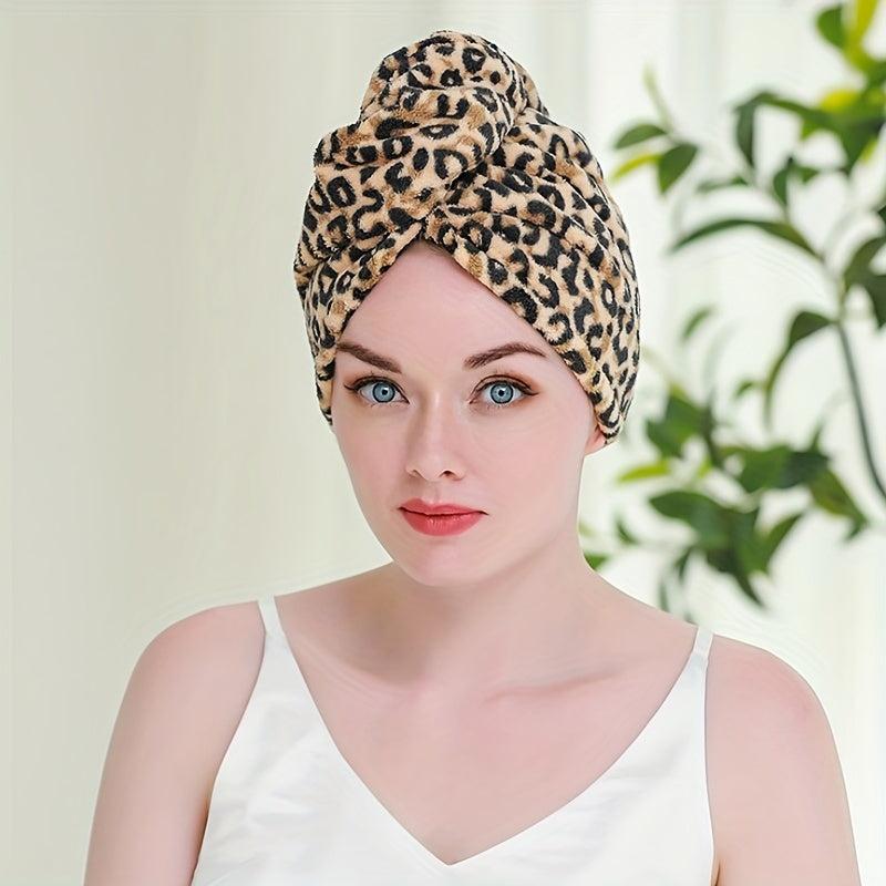 Animal Printed Hair Towel Soft Hair Drying Cap Lightweight Hair Wrap Towel