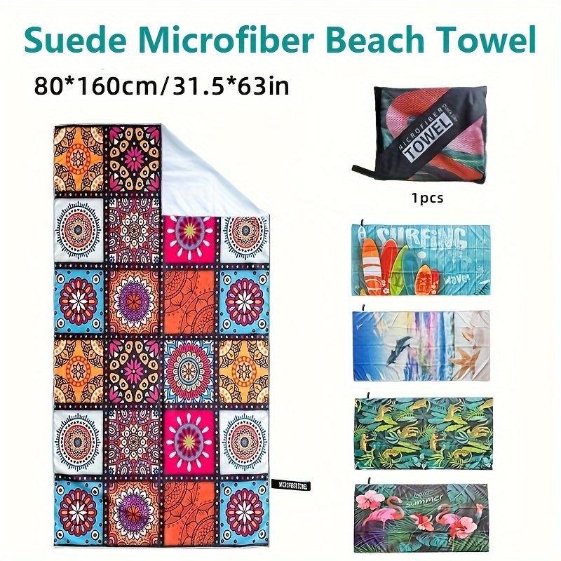 Microfiber Beach Towel Quick Drying Absorbent Sandproof Lightweight