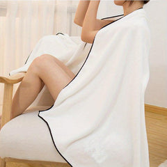 Embroidered Detail Bath Towel Soft Quick Drying Absorbent Towel