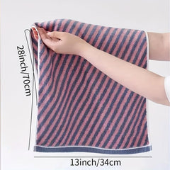 2pcs Bamboo Fiber Striped Hand Towel Soft Absorbent Towel For Home Bathroom