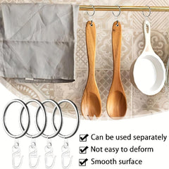 20pcs Metal Shower Curtain Ring Drapery Curtain Ring With Plastic Hooks