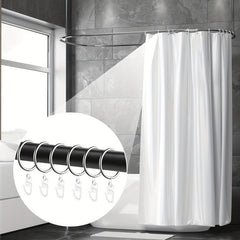 20pcs Metal Shower Curtain Ring Drapery Curtain Ring With Plastic Hooks