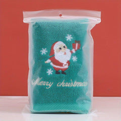 2pcs Christmas Embroidered Hand Towel Soft Face Towel for Bathroom