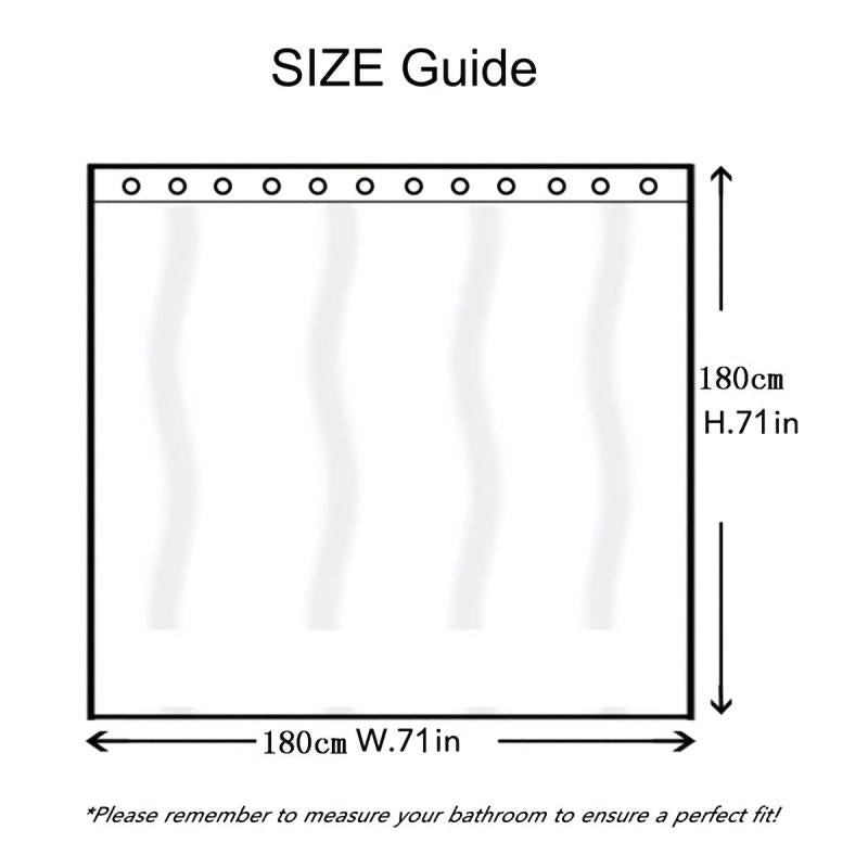 PEVA Shower Curtain Waterproof for Bathroom Balcony Partition