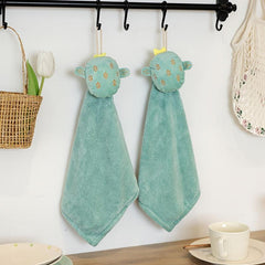 Coral Fleece Cactus Hand Towel Green Kitchen Absorbent Cloth