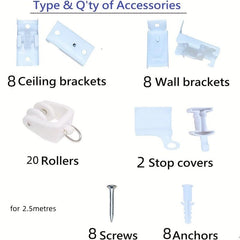 Plastic Shower Curtain Curved Track Bendable Rod