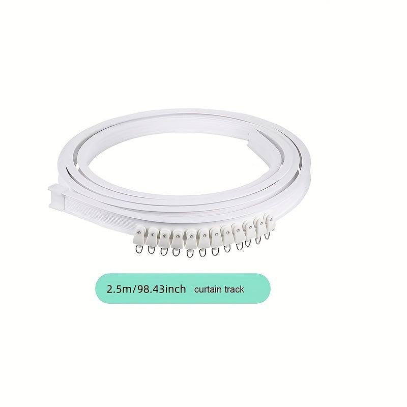Plastic Shower Curtain Curved Track Bendable Rod