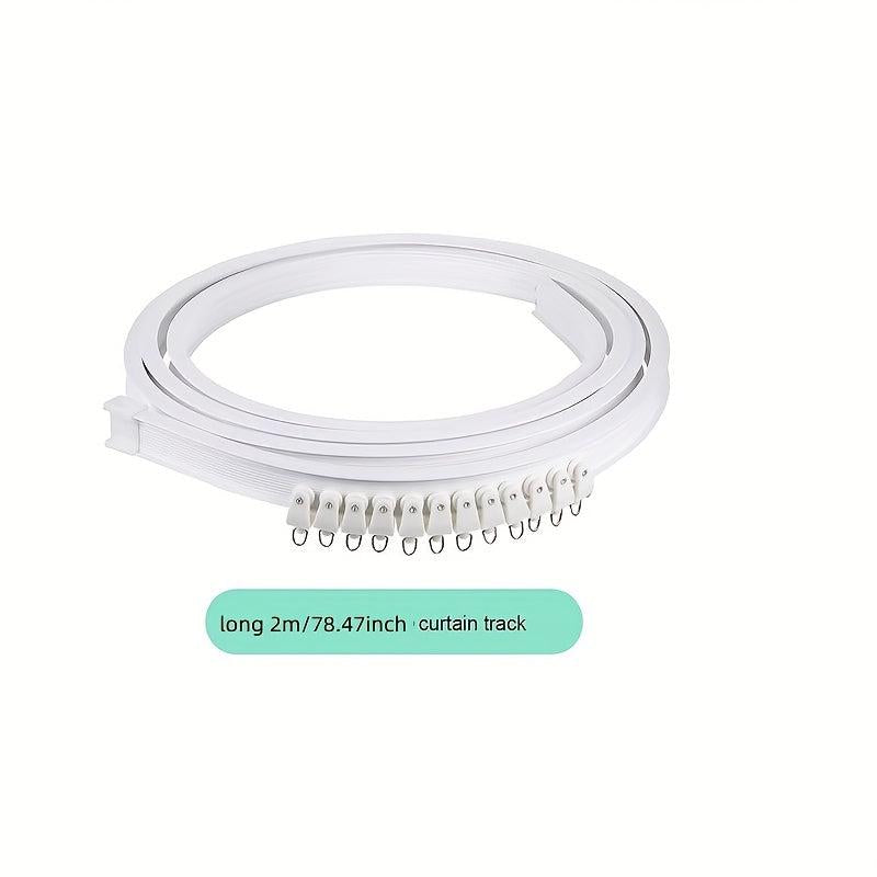 Plastic Shower Curtain Curved Track Bendable Rod