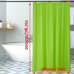 Green PEVA Waterproof Shower Curtain 180x180cm