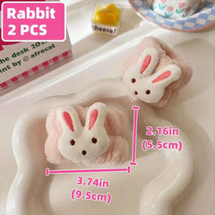 2pcs Cartoon Wrist Towels for Girls - Absorbent Wristbands for Face Washing