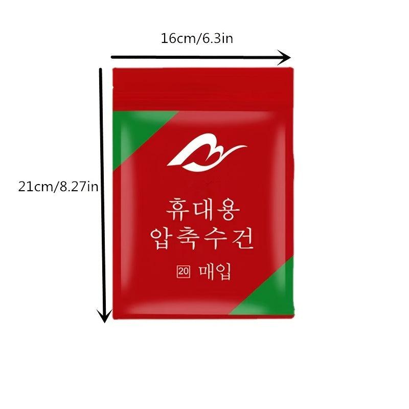 20pcs Disposable Compressed Cleaning Towels Thick Washcloths in Compressed Bags