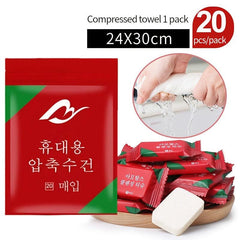 20pcs Disposable Compressed Cleaning Towels Thick Washcloths in Compressed Bags