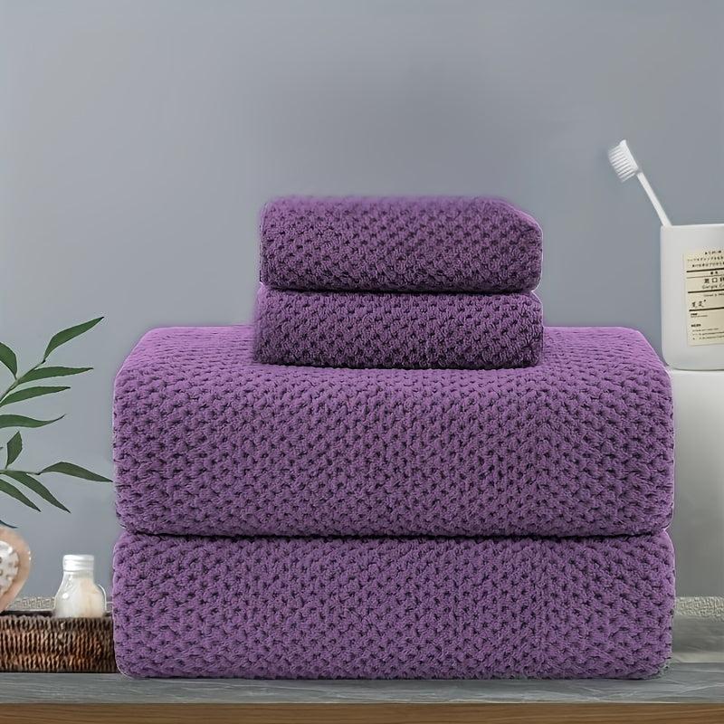 4pcs Coral Velvet Towel Set Soft Absorbent Bath Linen Sets