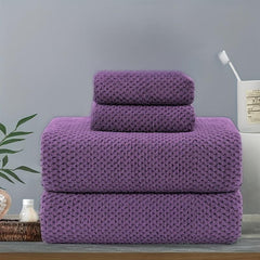 4pcs Coral Velvet Towel Set Soft Absorbent Bath Linen Sets