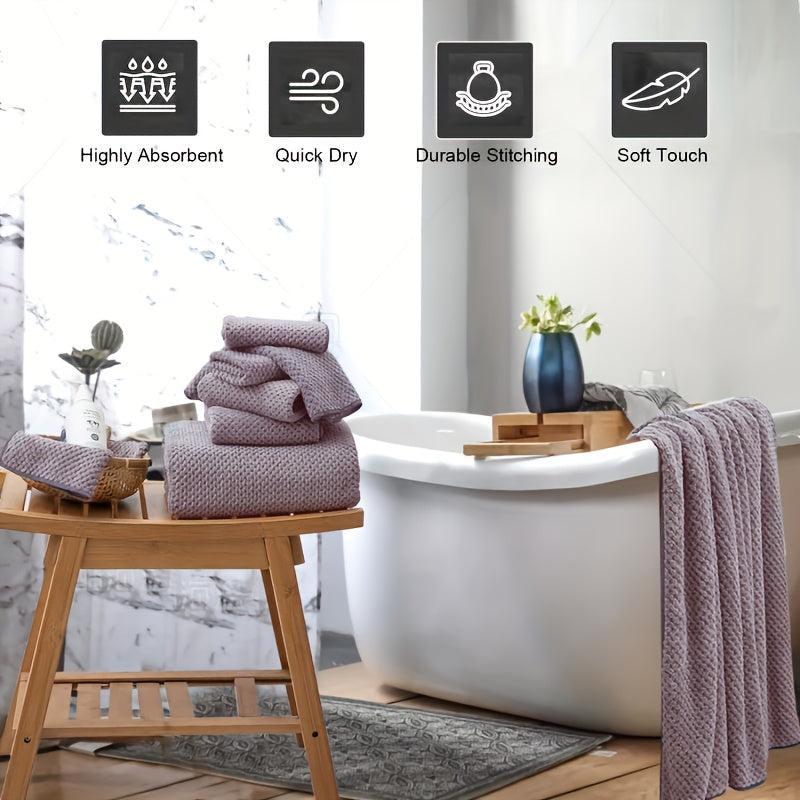 4pcs Coral Velvet Towel Set Soft Absorbent Bath Linen Sets