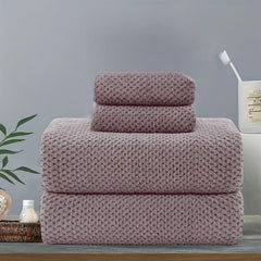 4pcs Coral Velvet Towel Set Soft Absorbent Bath Linen Sets