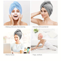 Microfiber Hair Towel Soft Hair Drying Cap Solid Hair Towel