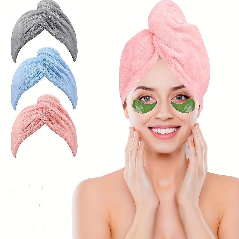 Microfiber Hair Towel Soft Hair Drying Cap Solid Hair Towel