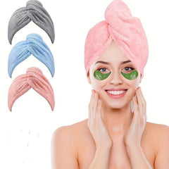 Microfiber Hair Towel Soft Hair Drying Cap Solid Hair Towel