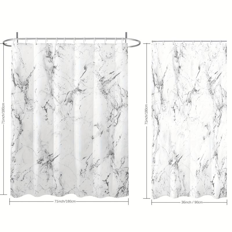 Marble Pattern Shower Curtain Waterproof & Mildew Proof