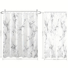 Marble Pattern Shower Curtain Waterproof & Mildew Proof